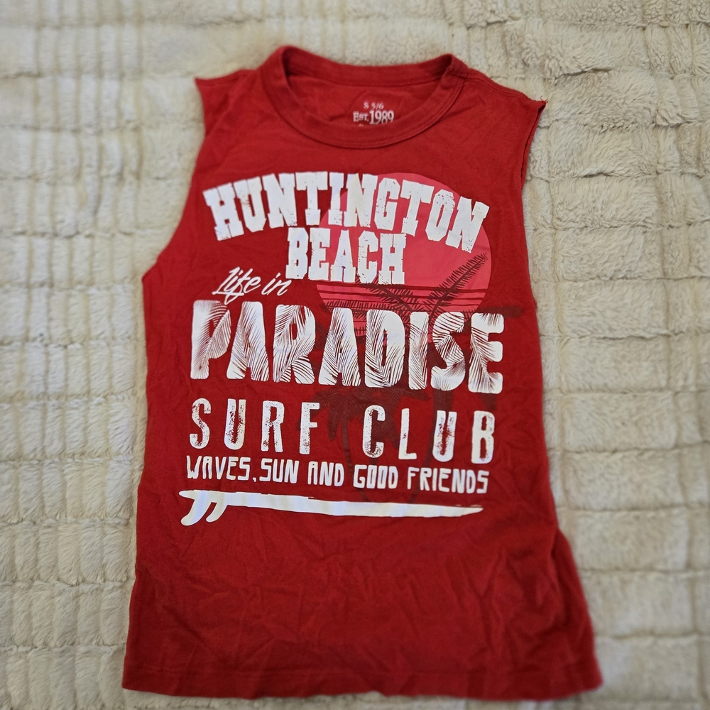 Place Small (5/6) Red Surf Club Tank Top EUC